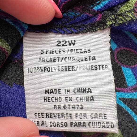 Danny & Nicole Women's Blouse 22W Long Sleeve Button Up Jacket - Picture 3 of 6